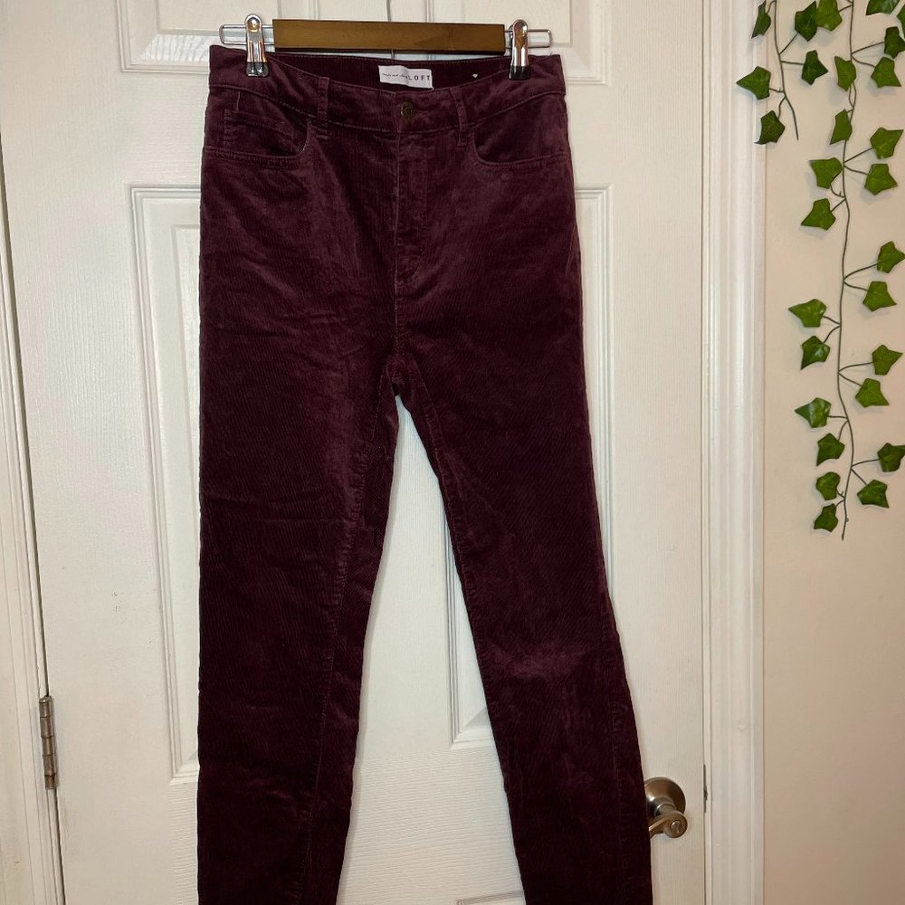 LOFT Velvet High Waisted Skinny Pants